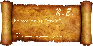 Makoviczky Ernő névjegykártya